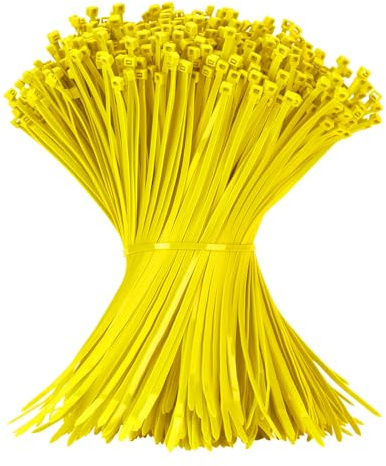 Armpow 1000 PCS Nylon 12 inch Yellow Cable Ties, 50lb Strength, Self-Locking Zip Tie Wraps for Indoor/Outdoor Use