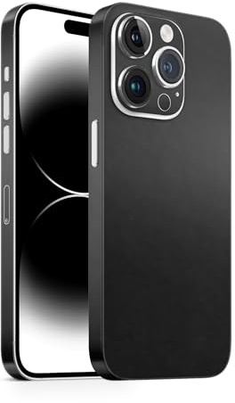 TF Skins Skin compatible avec iPhone 14 Pro Skin/film de protection pour l'arrière et les côtés au look élégant avec protection de l'appareil photo contre les rayures (noir mat)