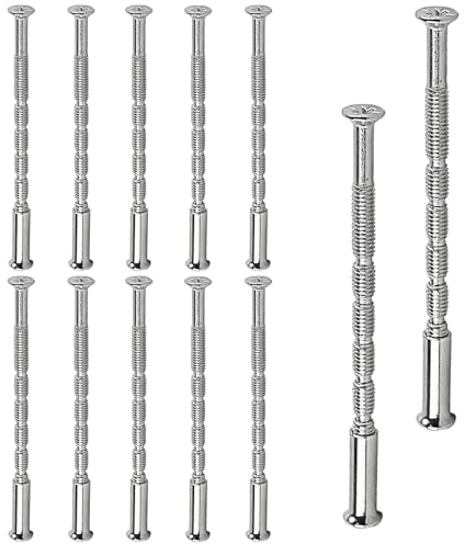 UTXN 12 tornillos y manguitos de fijación para manija de puerta M3, fijaciones pasantes para manija de puerta, tornillos universales M3, pernos y manguitos de conexión, manijas internas de(plateado)