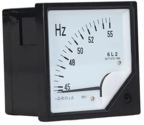 Ausla Medidor de Frecuencia Analógico 380V CA Panel | Escala clara de 45-55 Hz con ajuste fino, lectura estable del puntero, montaje rápido con tornillos en paneles compactos