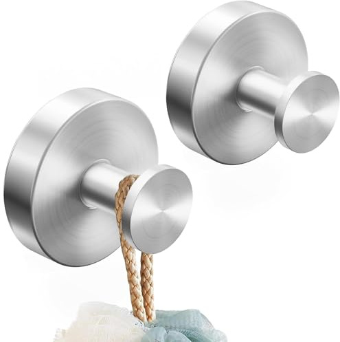 KPSRFG 2Pcs Heavy Duty Suction Cup Hooks, Stainless Steel, Upgraded Suction Cup Technology, Bathroom, Kitchen, Living Room, Bedroom, Front Door
