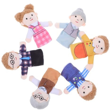 Amosfun Pädagogisches Kleinkind Gefüllte Familienstil Finger Puets Kinder Passende Set Für Puppentheater