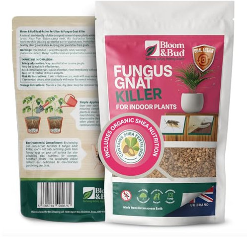 Bloom & Bud Fungus Gnat Killer for Indoor Plants 550g – Dual-Action No Gnat Pot Topper with Organic Fertiliser | Gravel Mulch & Systemic Granules for Houseplants | Natural Gnat & Larvae Killer