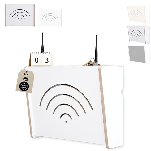 MOE UHANE Router Schrank - Router Aufbewahrungsbox - Router Verstecken - Router box - Wall box - Wallboxen - Wlan Regal - Wifi Schrank - Made in EU
