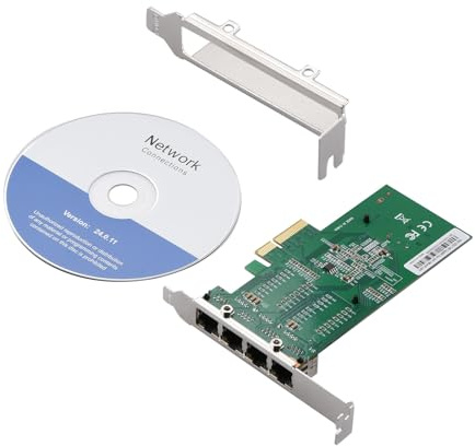 4 ports RJ45 Gigabit Ethernet Card Low Profile & Full Height Supports Support PCI-E X4 X8 X16 Accessoires informatiques