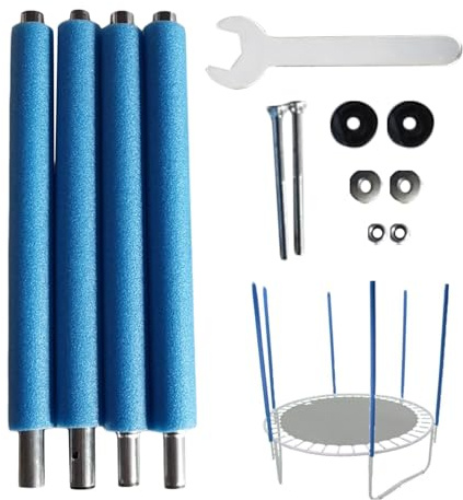 4 Stück Trampolin Stangen Ersatz, Trampolins Ersatzstangen, Trampolins Netzstangen Ersatz, Schaumstoff Trampolinstangen Mit Schrauben Und Schraubenschlüssel, Trampolin Ersatzteile Netzstangen