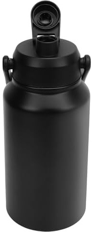 Oreilet Botella de Agua Aislada de 3L, 316 Jarra de Botella de Agua Acero Inoxidable con Mango, Taza Termal de Viaje para Campamento Gimnasio Deportivo Al Aire Libre Mantenga Fría (Black)