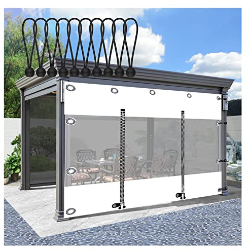 Wasserdichte Trennvorhänge für den Außenbereich, für Pergolen, Terrassen, Veranden, Pavillons, Carports – transparente Planen-Seitenteile mit Reißverschluss für Wetterschutz