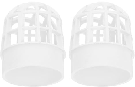 OUNONA Lot de 2 Grilles de Protection pour Descente de Gouttière en PVC Chapeau Anti-Vent Ventilé Maille Fine Anti-Feuilles Filtre Solide pour Tuyau D’Évacuation Extérieur Protection