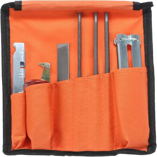 Kit di lime per affilare con manico in legno e custodia per attrezzi, include lime da 5 32 3 16 7 pollici per affilare lame a catena portatile per tutte le motoseghe
