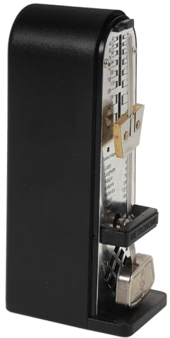RUNROTOO Mechanisches Metronom für Musikinstrumente Tragbar Präzise Multifunktional Geeignet für Klavier Violine Gitarre und Schlagzeug Schwarzes Stimmgerät