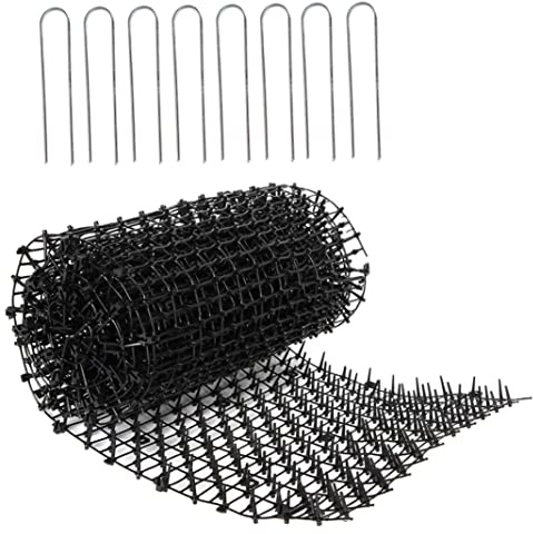 Xoeryoy Cat Deterrent Mat Garden Cat Stopper Repellent Mat Flat Prickle Strip Dog Digging Deterrent for Indoor and Outdoor Black M