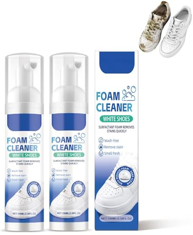 HFDHD Water-free Sneaker Cleaner,Instant White Shoe Sneaker Cleaner,White Shoe Cleaning Kit for Trainer Shoes,Tennis,Running,Golf,PU,Canvas (2PCS)