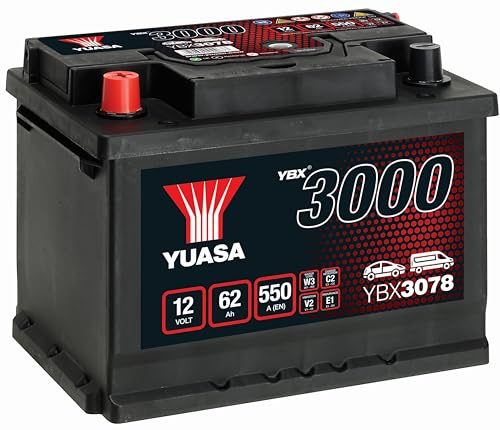 Yuasa YBX3078 12V 62Ah 550CCA Sealed Maintenance Free High Performance Car Battery