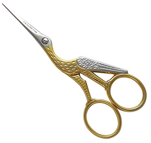 Tenartis 152 Storch Stickschere Vergoldet 11,5 cm-4,5 Profi-Qualität - Made in Italy