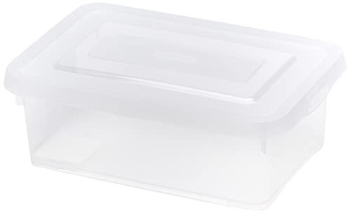 CURVER Boîte de Rangement Handy 4L - Boîte de Rangement Multifonction - Pour Chambre, Bureau, Garage, Cabanon, Buanderie - Fermeture rapide à clips - 29,4 x 19,4 x 10 cm - Transparent