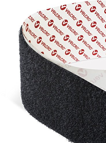 VELCRO® Krok och ögla självhäftande klibbig baksida tejpfäste i svart 100 mm bred - 10 cm bred x 1 meter lång (1 m krok + 1 m ögla
