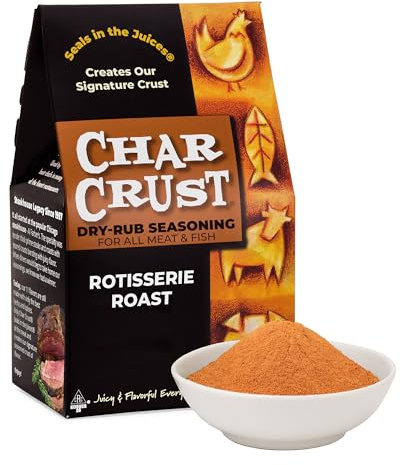 Char Crust Dry-Rub Seasonings Rotisserie Roast | All-in-one seasonings | Perfect for Chicken, Prime Rib, Roasts, Potatoes | Signature Crust that Seals in the Juices, 4 Ounce (Pack of 6)