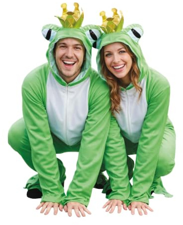 Ikumaal Frosch-König Kostüm, Sy12 L-XL, für Erwachsen-e Männer Frau-en, Frösche Märchen Kostüm-e Fasching Karneval Fasnacht Faschingskostüm-e Karnevalskostüm-e