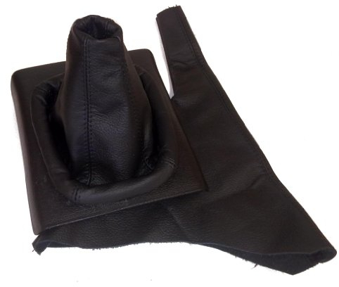 SET SCHALTSACK SCHALTMANSCHETTE + HANDBREMSMANSCHETTE HANDBREMSSACK Echt Leder Schwarz