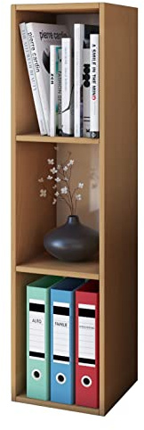 VCM Standregal 34x30x107 cm 3 Fächer Holzwerkstoff Bücherregal Deko | Stauraum für Bücher und Deko - Wohnzimmer - Bücherliebhaber - Für mehr Ordnung im Alltag - Praktisches Stauraumwunder