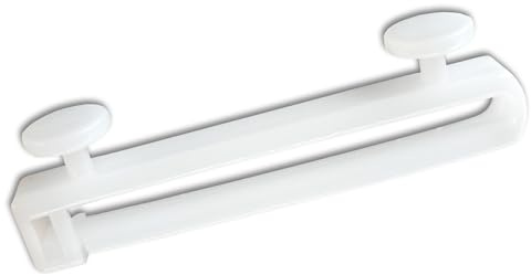 Dekohaken24 - Schlaufengleiter für Vorhänge, Gardinen, Seitenschals, Schiebegardinen mit 5cm Schlaufen, Vorhanggleiter, Schlaufenhaken (mit verschließbarem Haken, 50 Stück)