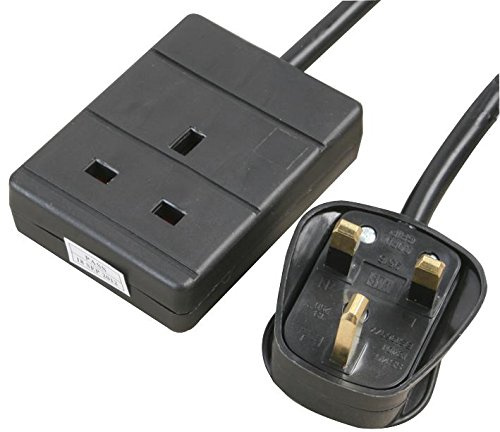 Ex-Pro 1 Gang Way 20m Metre 13A Mains Power Extension Socket Lead Cable Black