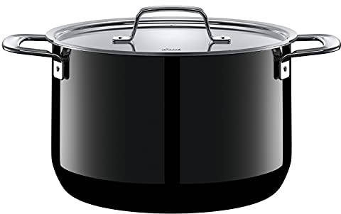 Silit Zeno Black Kochtopf groß 24cm, Metalldeckel, Fleischtopf Induktion 6,4l, Silargan Funktionskeramik, schwarz
