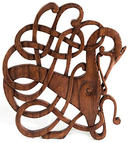 Windalf Celtic Wand Holzornament VINARTH 34 cm Wikinger Kraft Pferd Glücksdeko Wandrelief Handarbeit aus Holz