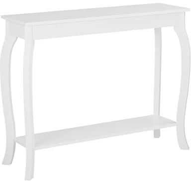 Beliani Tavolino consolle in MDF verniciato bianco