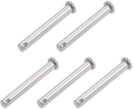 sourcing map Single Hole Clevis Pins - 8mm X 60mm Flat Head 304 Stainless Steel Link Hinge Pin 5Pcs