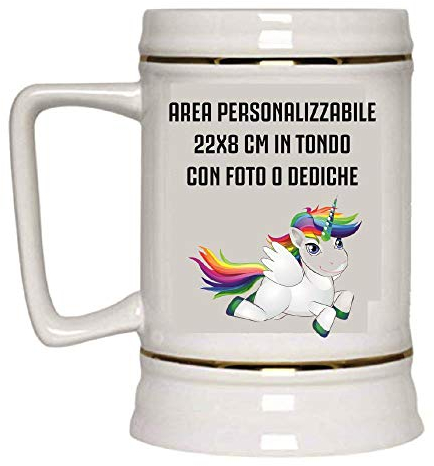 Brollogroup Boccale Birra in Ceramica 700 ml Personalizzabile con Foto o Frasi – PS 13518