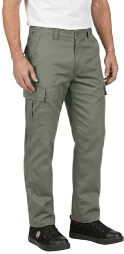 Lee Cooper Pantalon Travail Homme Cargo 245 GSM – Workwear Résistant Multi Poches Entretien Facile, Pantalon Sécurité Coupe Droite Bouton Zip