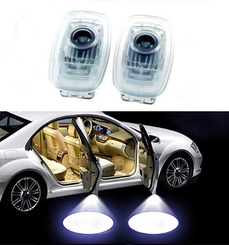 Duleutgnu 2 luci LED laterali sotto specchio Ghost proiettore luce logo luce di benvenuto auto di ricambio accessorio lente in vetro bianco (For C-LA 2020)