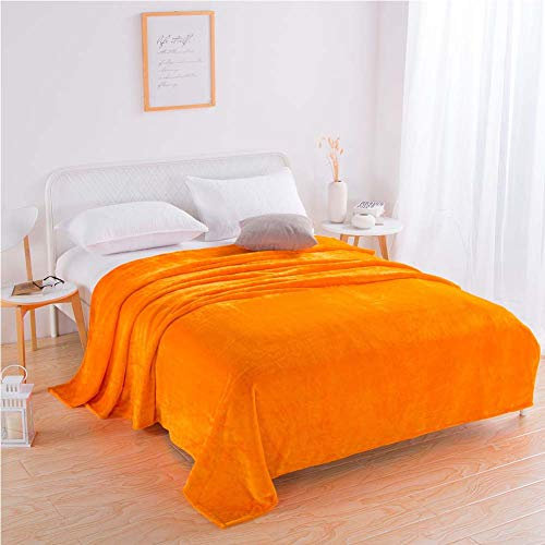 DZYP Die Dicke Flanelldecke Ist Weich Und Gesund, Hautfreundlich Und Warm, Umweltfreundlich Und Gesund, Reich An Flusen, Verbreiterten Kanten Und Maschinenwaschbar (Orange,200X230cm)