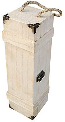 UNUS Weinkiste, Holzkiste mit Deckel und Seilgriff (Box für 1 Flasche)
