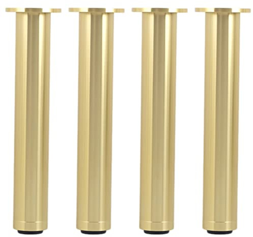 LOVEM Möbelfüße Gold, Möbelfüsse Verstellbar,Tragfähigkeit:600KG,8-30cm Mobelbeine Sofasfüße Runde Schrank Füße Couchtisch Beine Sockelfuß Tischfüße Aluminiumlegierung | Galvanikfläche,4 Stück (25cm)