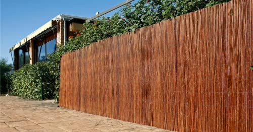 BONERVA | Cercado de Mimbre Natural | Valla ocultación y decoración del jardín | Ocultación 80% | 1.800 g/m2 | Varias Medidas (2x5 Metros)