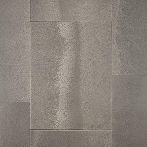 Stone Tile Effect Goliath 450 Vinyl Flooring 4.5mm Extra Thick Lino for Bathroom Kitchen Hall (Kaolin Dark Grege, 3m x 2m)