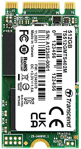 Transcend MTS402M 512GB Internal M.2 PCIe NVMe SSD 2242 SATA III Retail TS512GMTS402M
