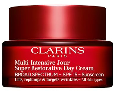 Clarins Super Restorative Day Cream, Broad Spectrum SPF 15 Sunscreen | Anti-Aging Moisturizer For Mature Skin Weakened By Hormonal Changes | Replenishes, Illuminates & Densifies Skin|Targets Wrinkles
