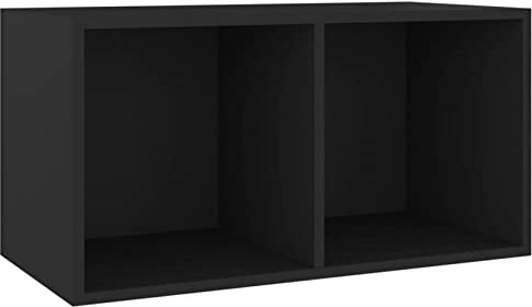 Homgoday Scatola portaoggetti per dischi in vinile, per conservare i dischi e i media, per conservare i dischi e i documenti, per il soggiorno, colore: nero, 71 x 34 x 36 cm, in legno ingegnerizzato
