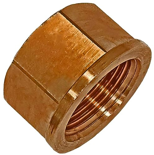 MegaHaustechnik Kappe Sechskant 1 Zoll IG Gewindefitting aus Rotguss hochwertiger als Messing mit Innengewinde-Innendurchmesser 30mm DN25, Trinkwasser geeignet, Deckel Endstück Rohr-Verschluss