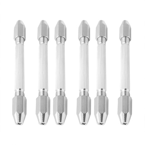 DOITOOL 6 Pcs Double-Ended Pin Vise DIY Mini Hand Drill Pin Vise Wire Twisting Tools for Jewelry Making Winding Copper for DIY Hairpin Keychain Bracelets Necklace, Jewelry Making Tools
