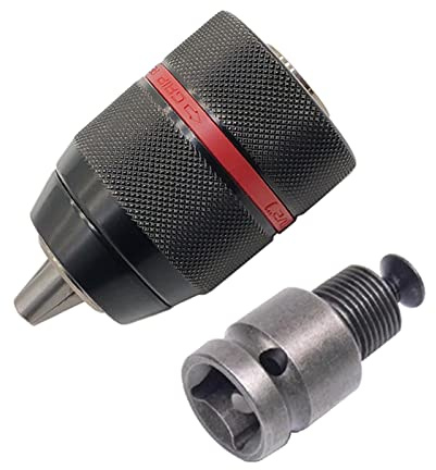 2 x schlüsselloser Bohrfutter-Konverter, Sechskantschaft, SDS-Plus Stecknuss, quadratischer Innenadapter für Schlagschrauber, Schraubenschlüssel, Hammer-Schaft, Bohrer-Set, Adapter, metrisch für