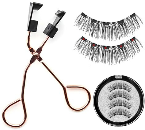 Ciglia magnetiche,1 paio di ciglia magnetiche con 5 magneti - ciglia magnetiche con applicatore, kit ciglia magnetiche, ciglia magnetiche riutilizzabili Anulely