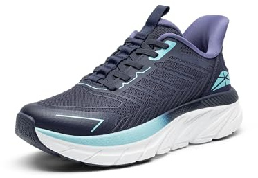 ALLSWIFIT Women's Slip On Walking Shoes Running Comfortable Tennis Breathable Non Slip Athletic Gym Workout Cross Training Fashion Sneakers,Size 8,Blue,SARR034W