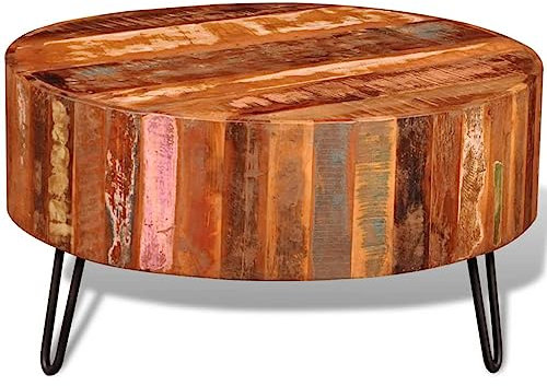 BUKSCYJS Couchtisch kleine Zimmer, Sofatisch, Wohnzimmertisch Couchtisch Altholz RundFür Wohnzimmer, Schlafzimmer, Büro, Eingang, Korridor