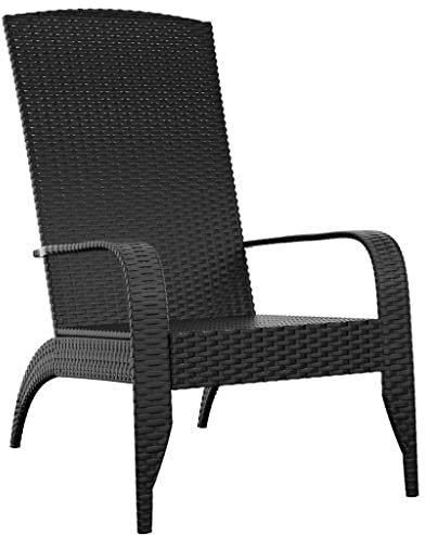 HETFTJN Esszimmerstuhl Campingstühle Esszimmerstühle Modern Anglerstuhl - Adirondack-Gartenstuhl Schwarz Poly Rattan für Terrassen Balcony Outdoor Garden