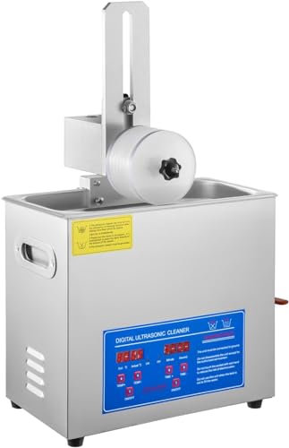 Nettoyeur De Disque Vinyle À Ultrasons 6L, avec Chauffage Et Minuterie, Machine À Laver Les Disques/disques, 6 Pièces Une Fois, Relevable, Nettoyage en Profondeur, avec Kit De Support De Séchage